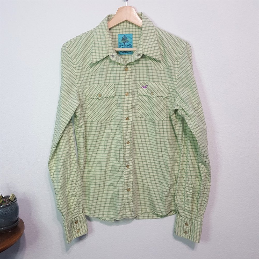 Hollister Long Sleeve Snap Button Shirt Size Small
